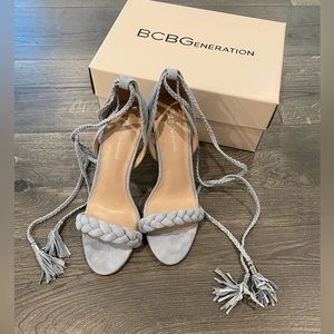 BCBGeneration Suede Lace Up Heeled Sandals